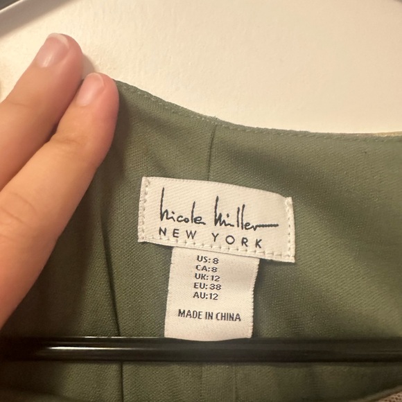 Nicole Miller Olive Green Animal Print Dress - Picture 4 of 4